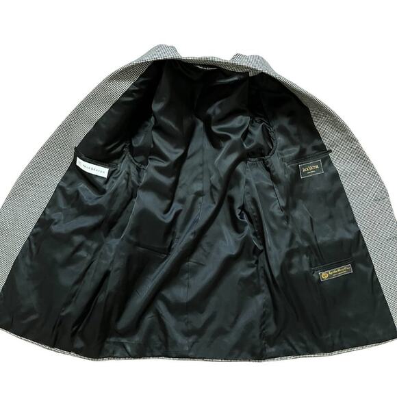 VTG LORO PIANA Pure Cashmere Houndstooth Blazer Suit Jacket SZ 44 - Picture 6 of 12